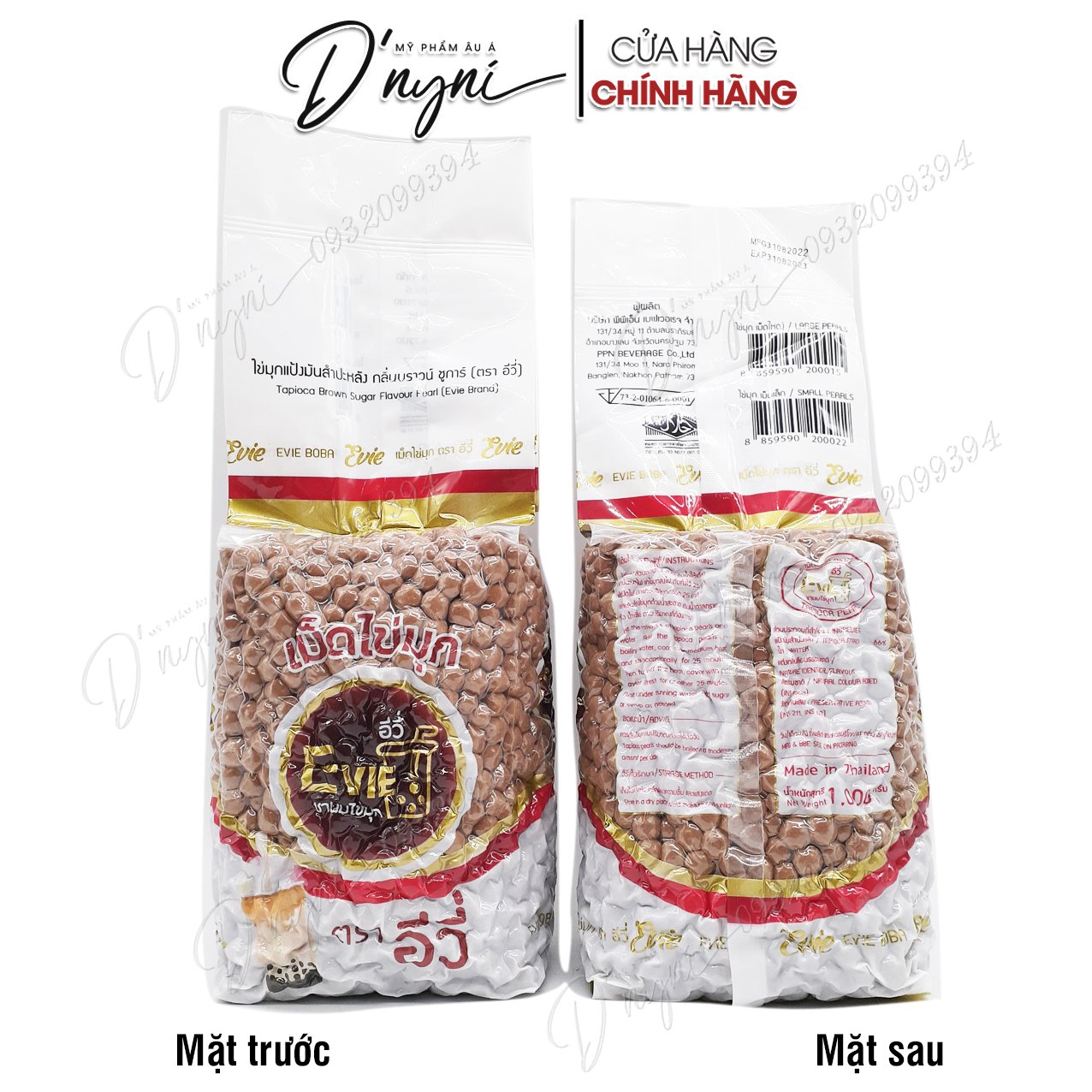 Trân châu đen evie thái lan caramen gói 1 kg trân trâu thái thơm ngon bổ dưỡng