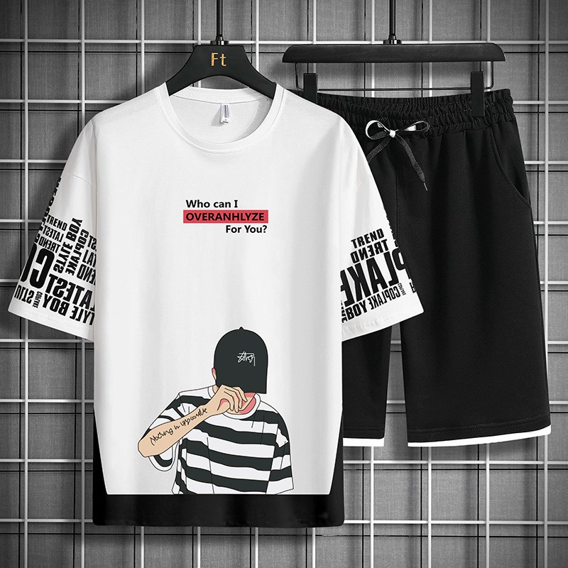 SET BỘ QUẦN ÁO THỂ THAO PHỐI HOẠT HINH IN WHO CAN I NAM NỮ THỜI TRANG - g9_shop S0