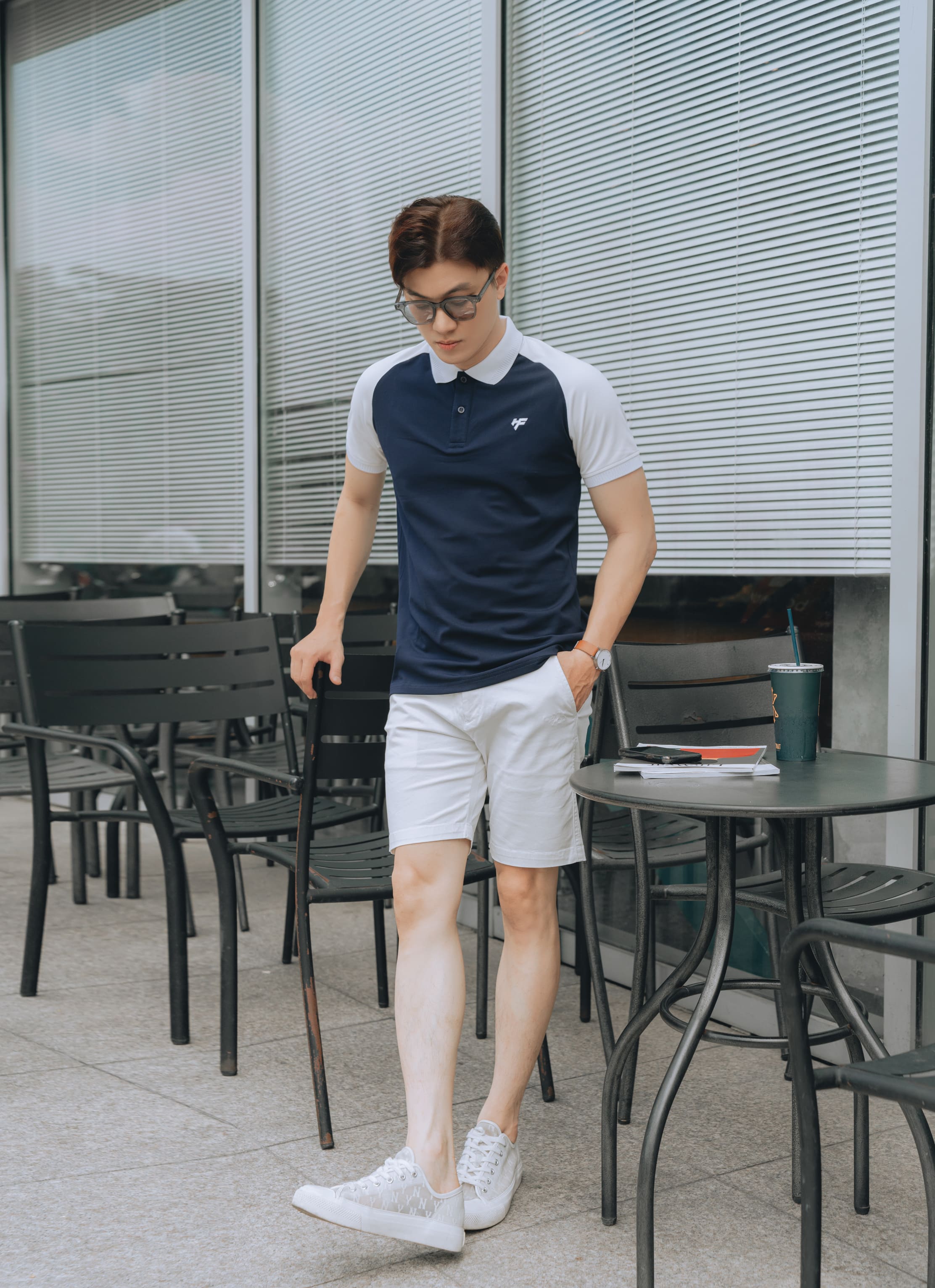 Quần short nam HAFOS Regular Basic vải Kaki co giãn, chuẩn form