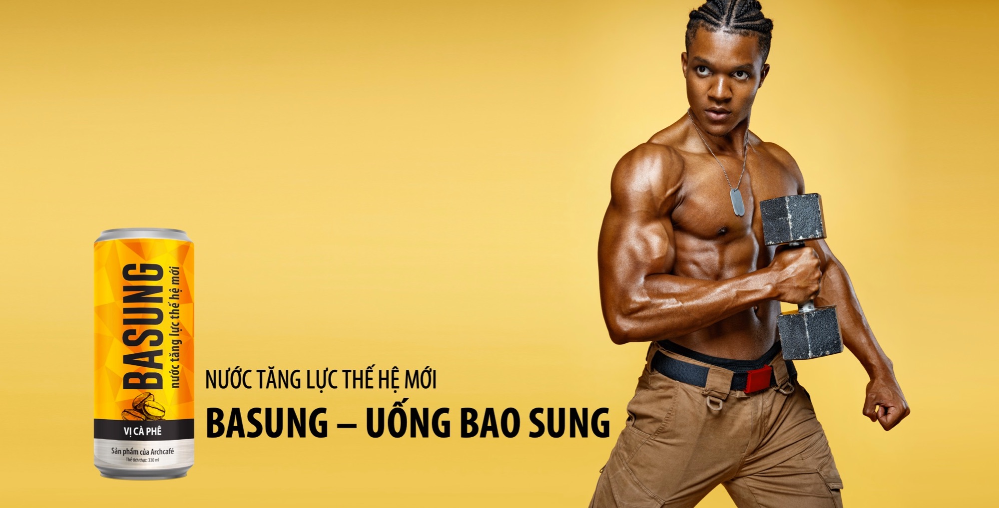 Nước tăng lực Basung vị cà phê (330ml/lon)