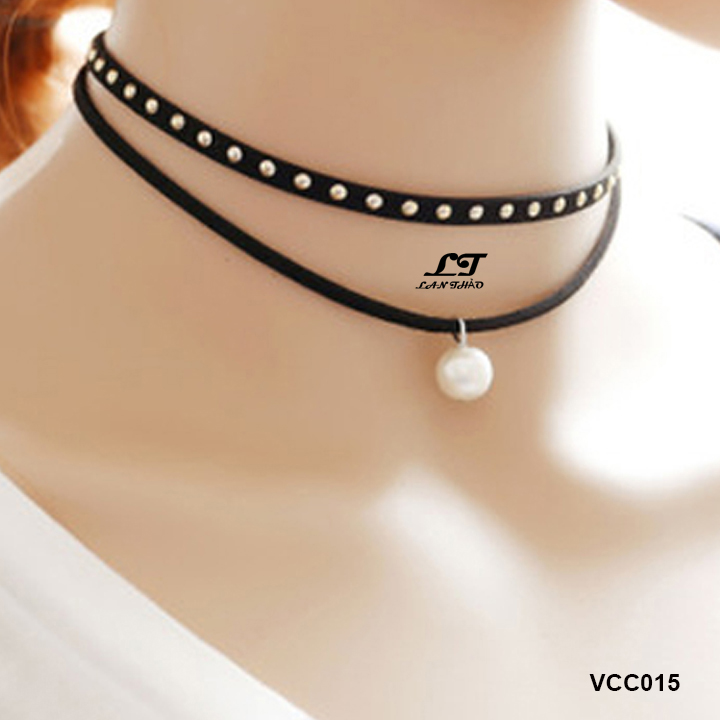 Vòng cổ choker 2 tầng hạt châu VCC015