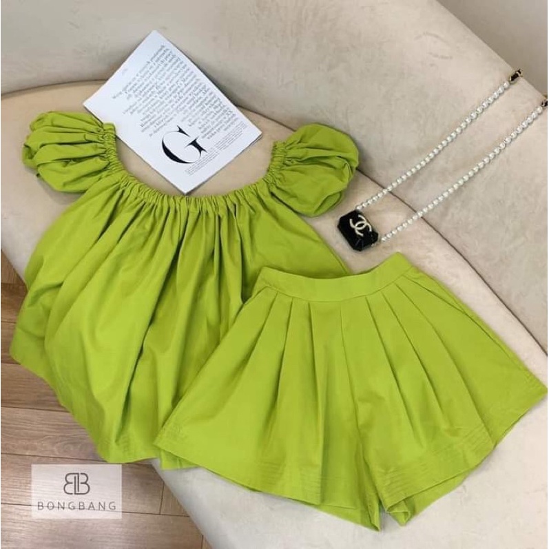 SET TRỄ VAI TIỂU THƯ CHẤT ĐŨI CAO CẤP - SET ĐỒ DẠO PHỐ XINH