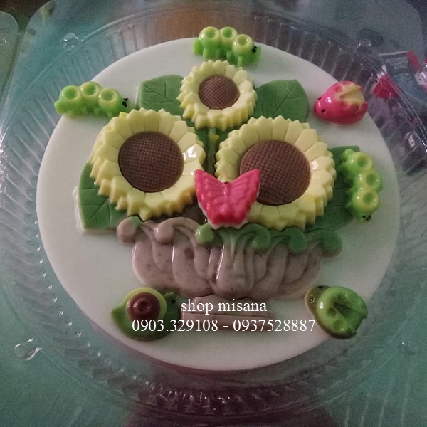 [HCM]Khuôn nhựa rau cau hình 03 hoa hướng dương