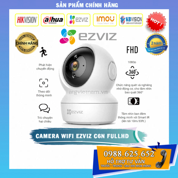 [Mua lẻ được giá sỉ] Camera Wifi EZVIZ C6N Full HD 1080P - Hàng chính hãng - Bảo hành 2 năm - BÁN CHẠY SỐ 1