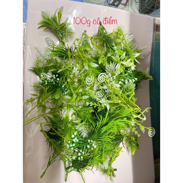 100g cỏ điểm đã bỏ gọng,điểm hoa sáp, hoa lụa, oản