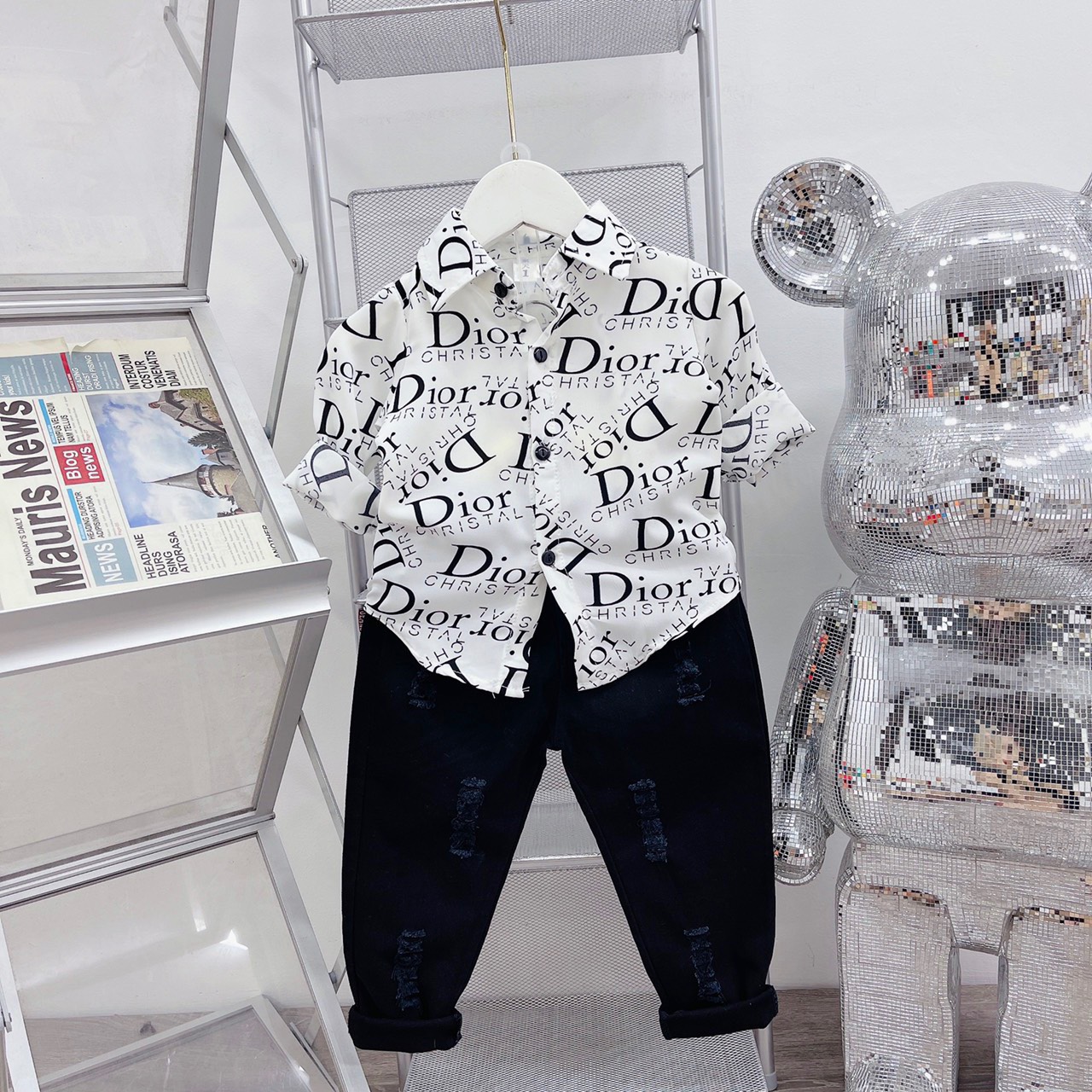Áo sơ mi lụa dài tay đẹp cho bé trai (hàng shop)