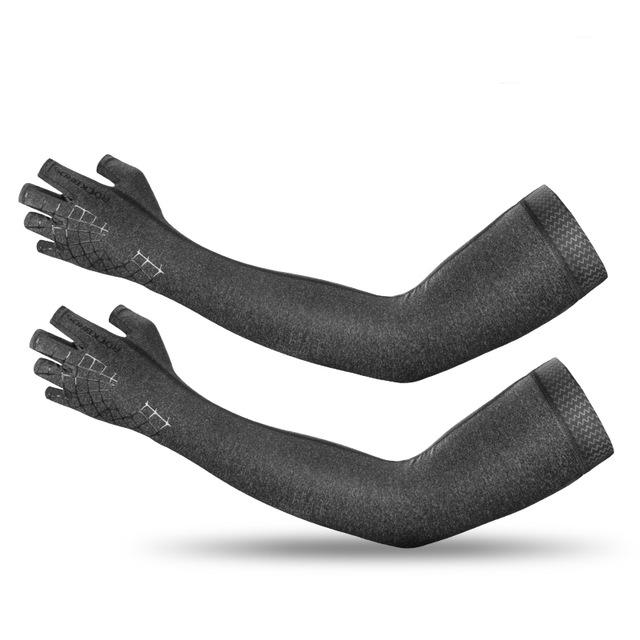 ROCKBROS 2 In 1 Sport Ice Silk Sleeve Glove Breathable Elasticity Running Hiking Driving Sleeves Arms Warmer Glove For Sun Protection