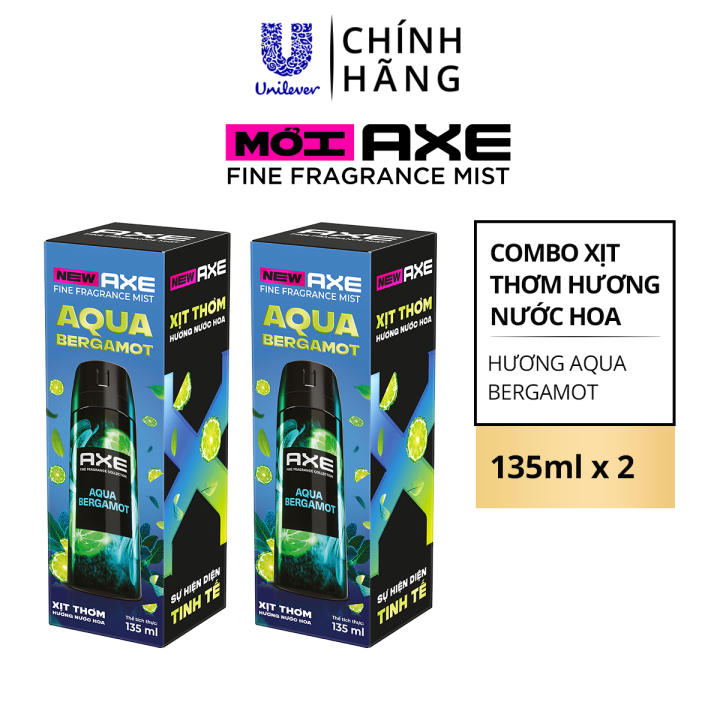 Combo 2 Xịt thơm nước hoa cao cấp AXE 135ml, Fine Fragrance mist lưu hương tinh tế và khử mùi lên tới 72h