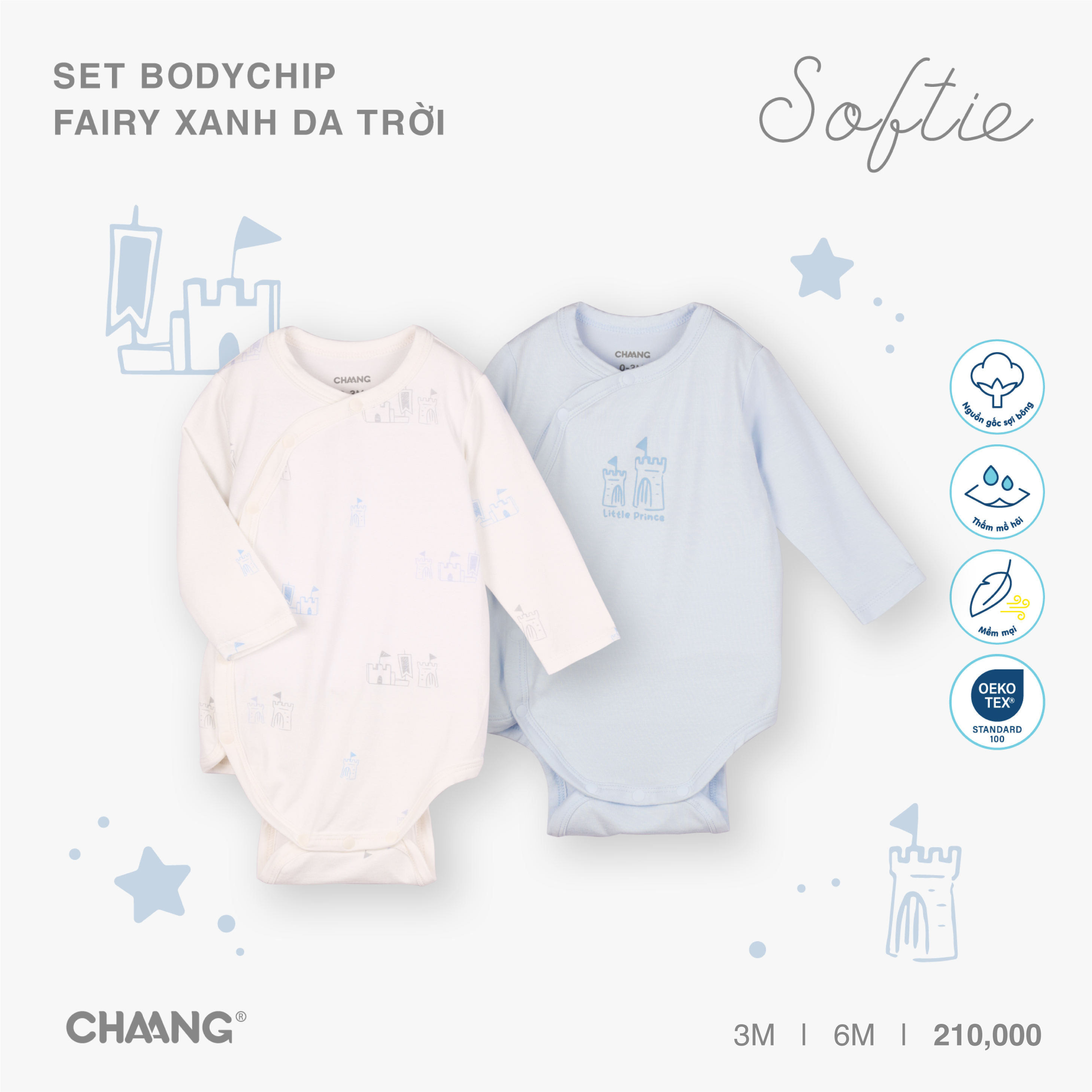 [CHAANG] Set 2 chiếc bodychip sơ sinh Fairy Chaang