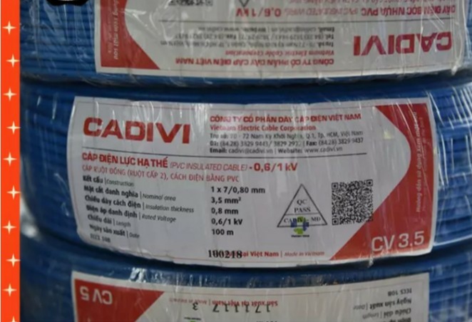 DÂY ĐIỆN ĐƠN 3.5 CADIVI CUỘN 100 MÉT