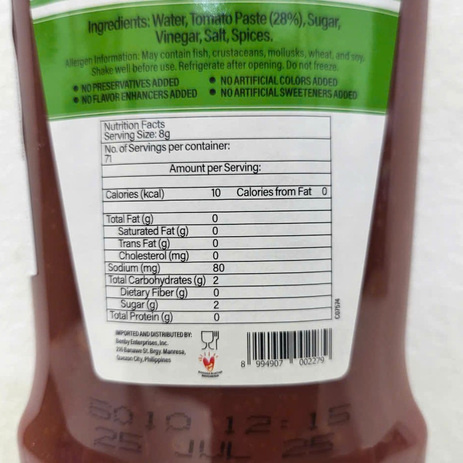 HEINZ (CHAI ÚP 570g) TƯƠNG CÀ CHUA Tomato Ketchup (HALAL)