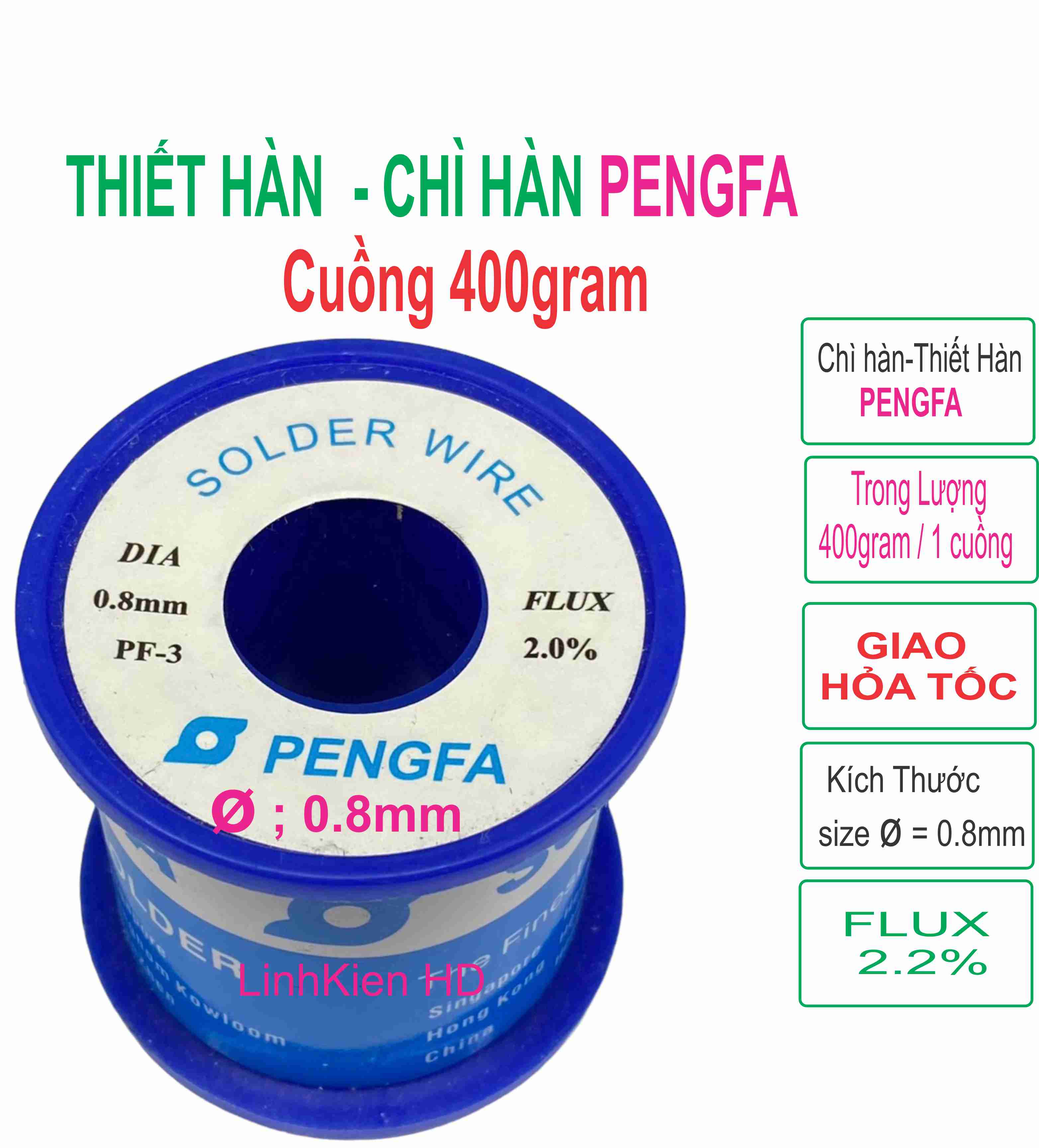 Chì hàn pengfa cuộn 400gr 0.8mm