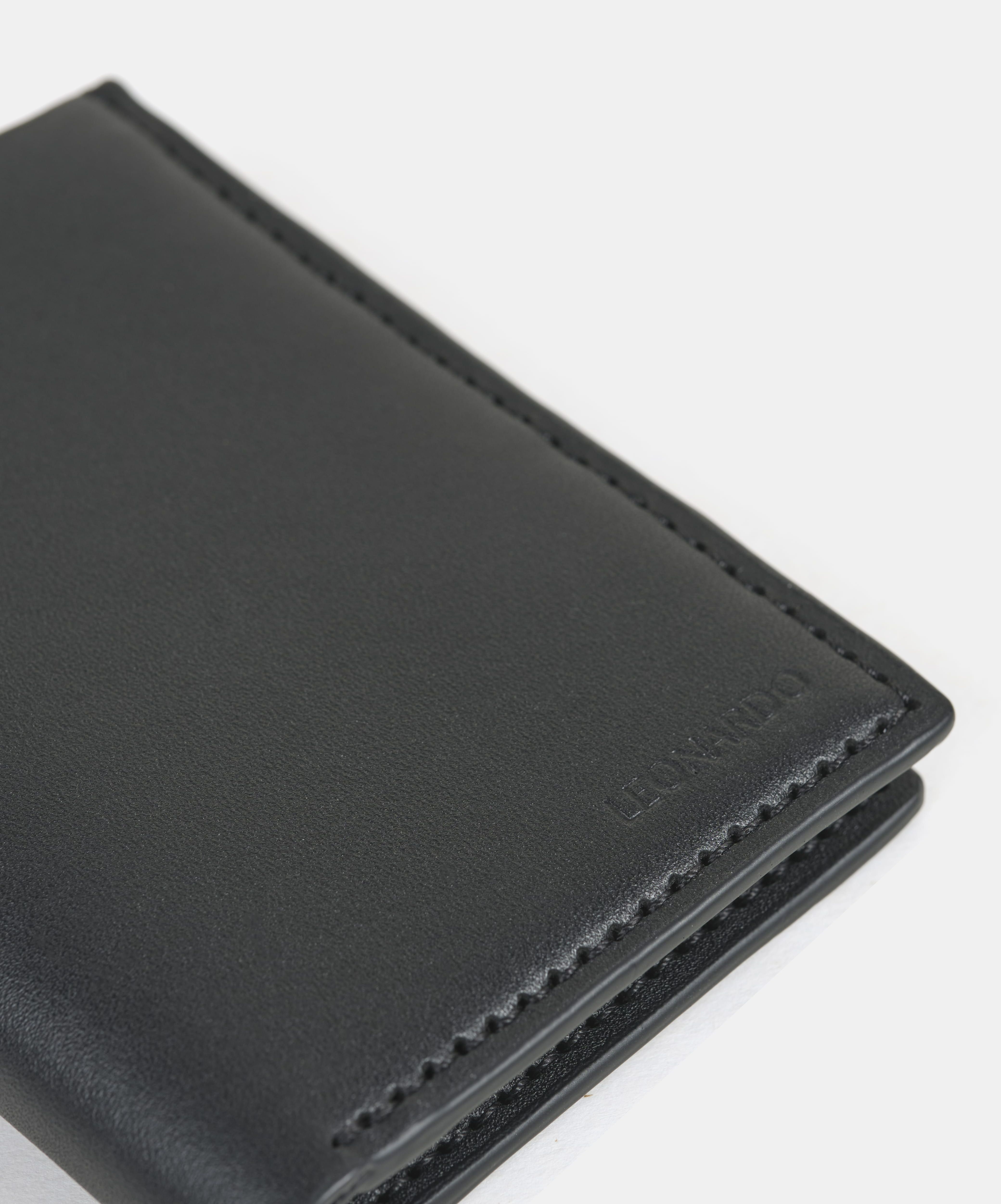 Ví Da Nam Gập Đôi (2 Dáng) Leonardo Victor Wallet, Da bò cao cấp