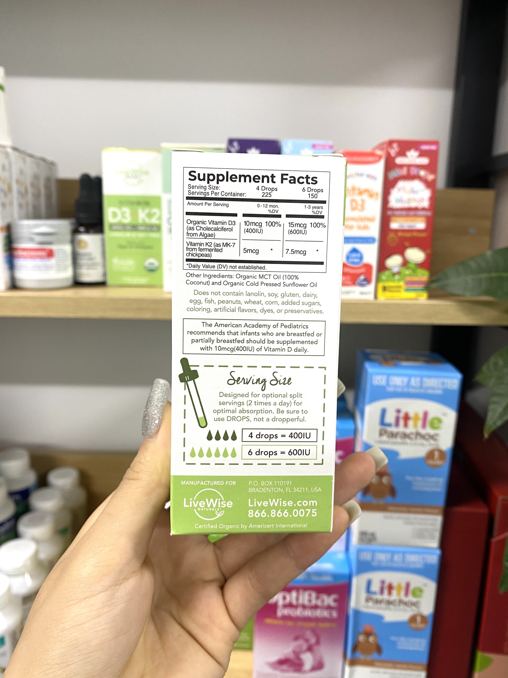 Vitamin D3k2 Organic Livewise Cho Bé Từ Sơ Sinh