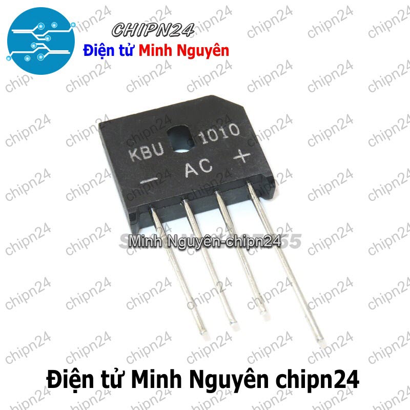 [2 con] (F56) Cầu Diode KBU1010 10A 1000V (10A dẹt) - HH000221