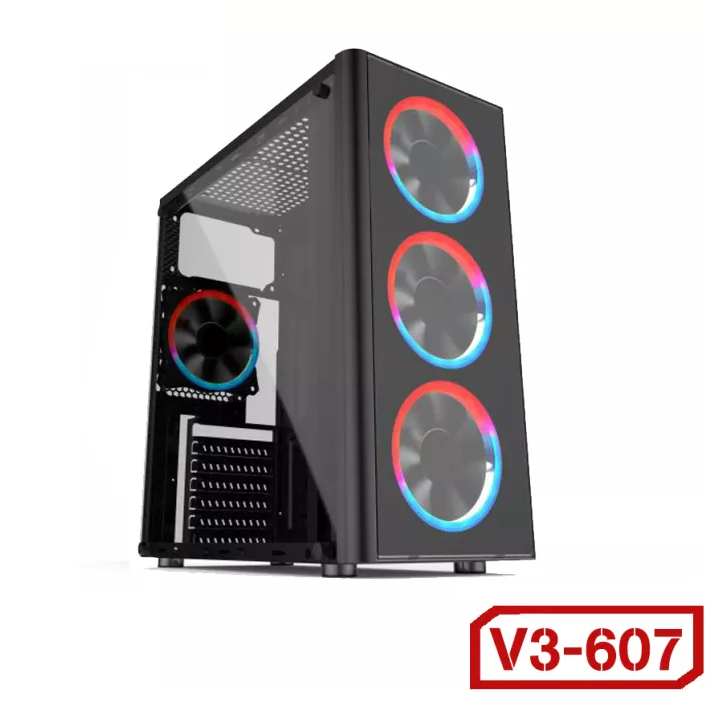 Thùng Máy Tính Case VSP V3-607 2 Mặt Kính Cường Lực (Chưa Bao Gồm Fan)
