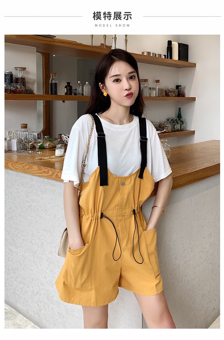 Set áo thun quần yếm kaki  Hàn Quốc
