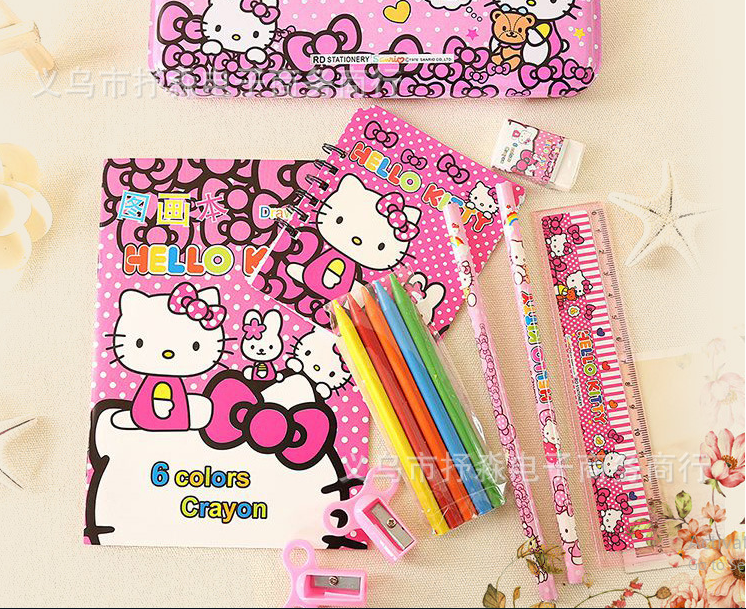 Dụng cụ học tập 8 món hình mèo hello kitty