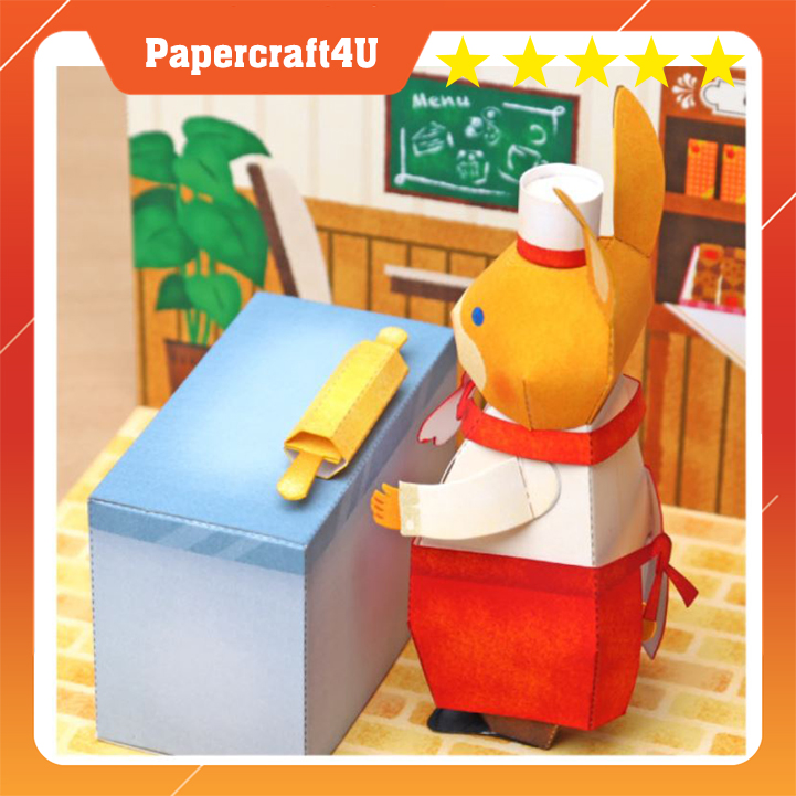 Mô hình giấy 3D - tiệm bánh của Gấu cute