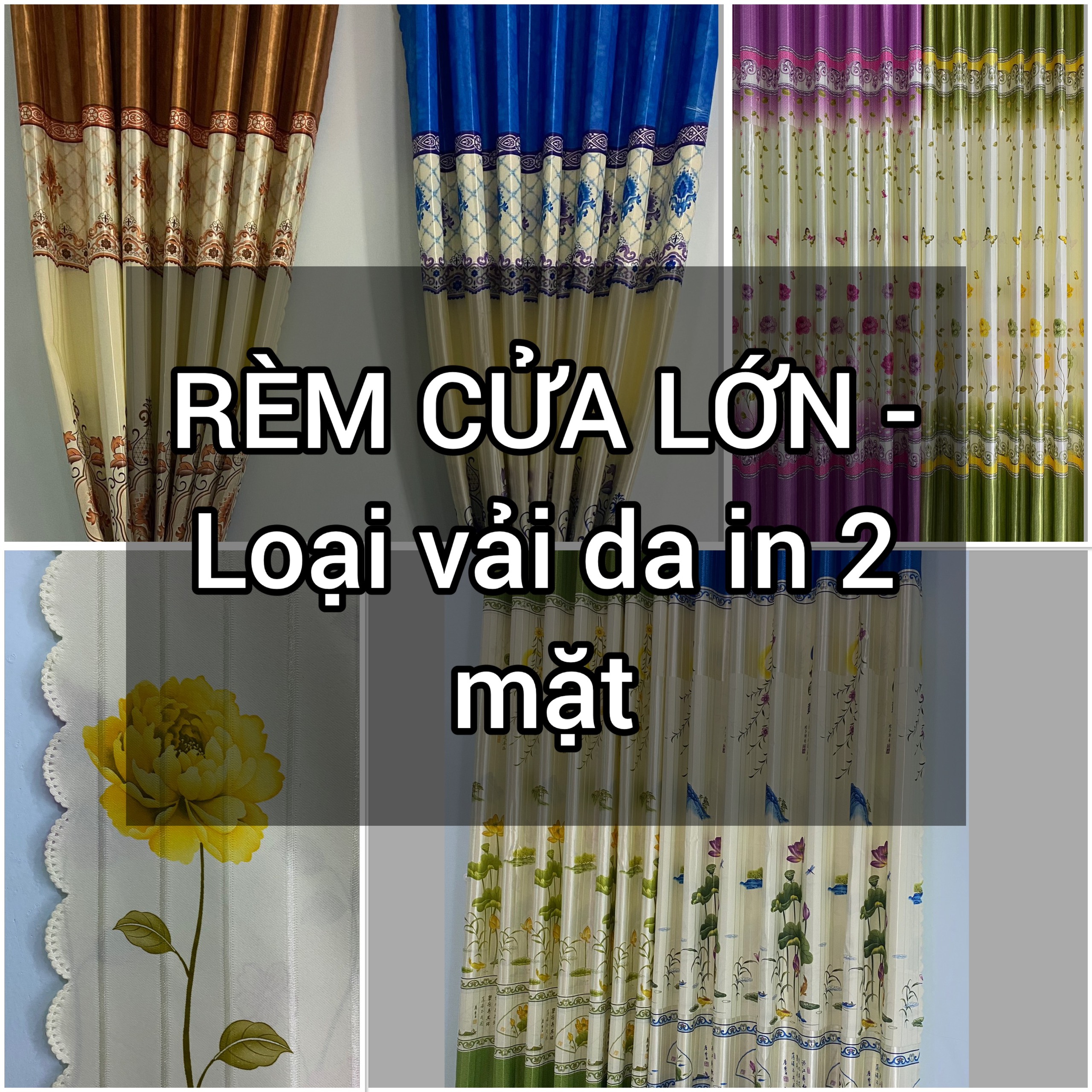 RÈM CỬA LỚN - vải da 2 mặt