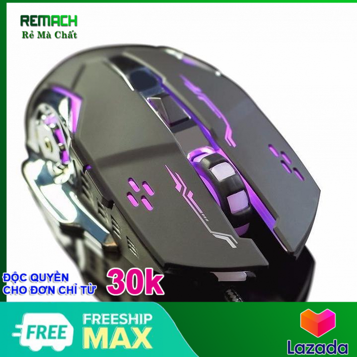 Chuột game thủ cực bền thiết kế độc lạ có LED nhiều màu hoa rắn (Đen Bạc)