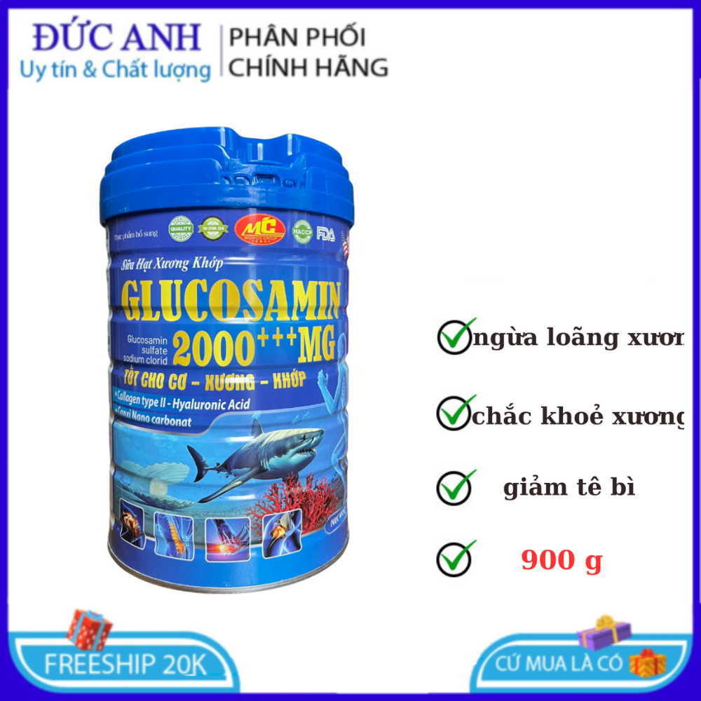 Sữa hạt Xương Khớp Glucosamin giúp bổ sung canxi chắc khoẻ xương, giảm thoái hoá hộp 900g
