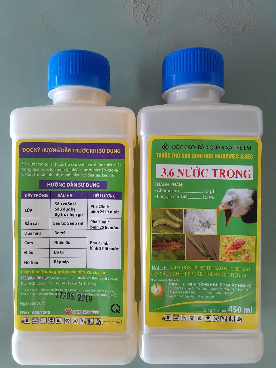 Thuốc trừ sâu 3,6 NƯỚC TRONG - Chai 450ml
