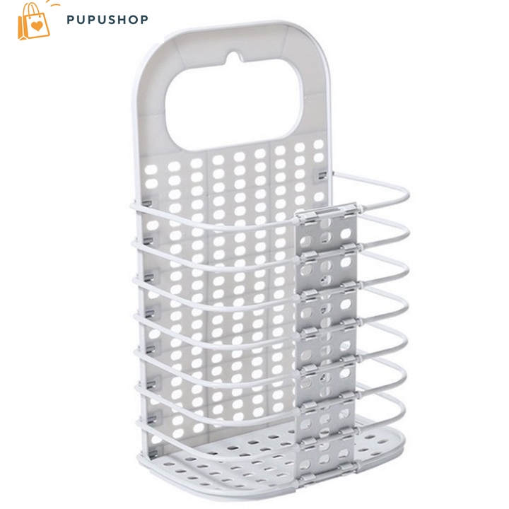 Pupushop Sọt Giỏ Đựng Quần Áo Vật Dụng Treo Tường Chất Liệu Nhựa PP Có Thể Gấp Gọn Tiện Dụng