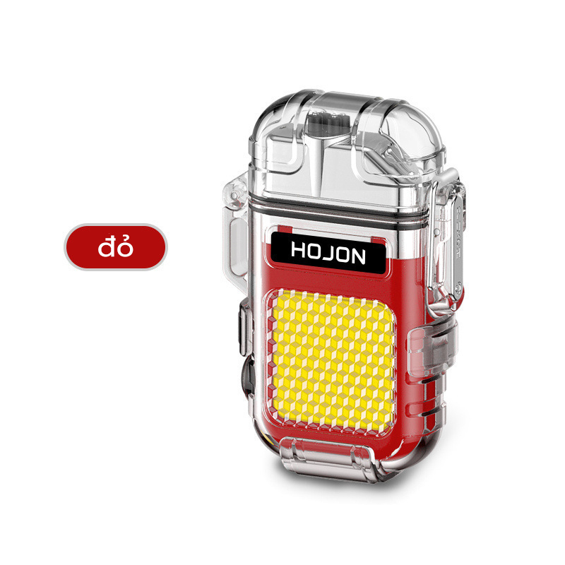 Bật lửa điện tử độc đáo, đèn pin plasma chống thấm nước và vỏ trong suốt chống gió có màn hình LED hiển thị nguồn