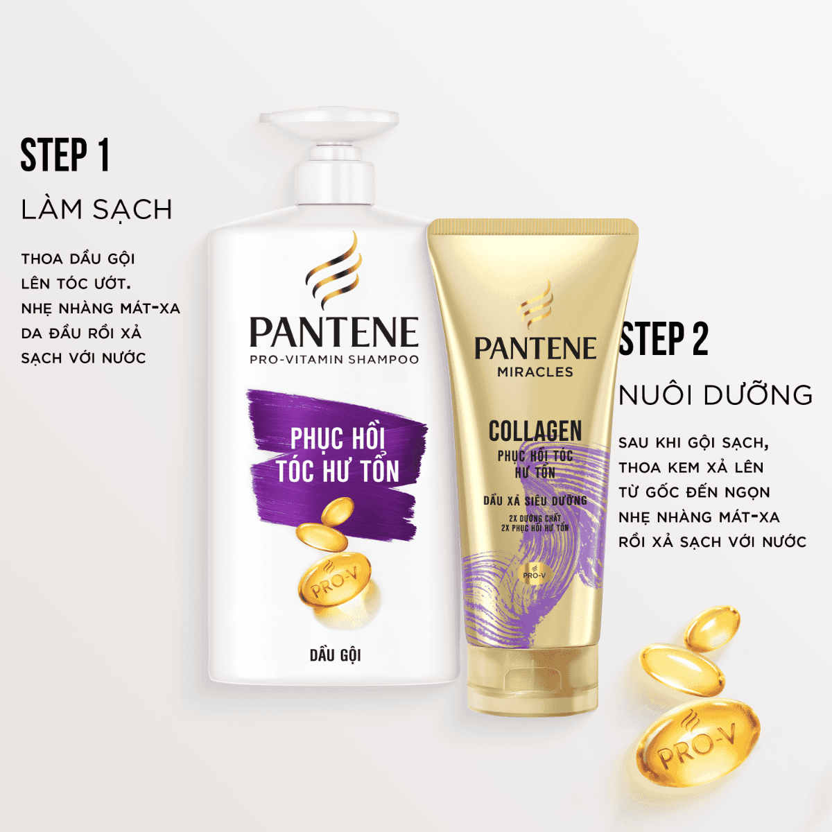 Dầu Gội Chăm Sóc Tóc Hỗ Trợ Phục Hồi Pantene Damage Care 650Ml