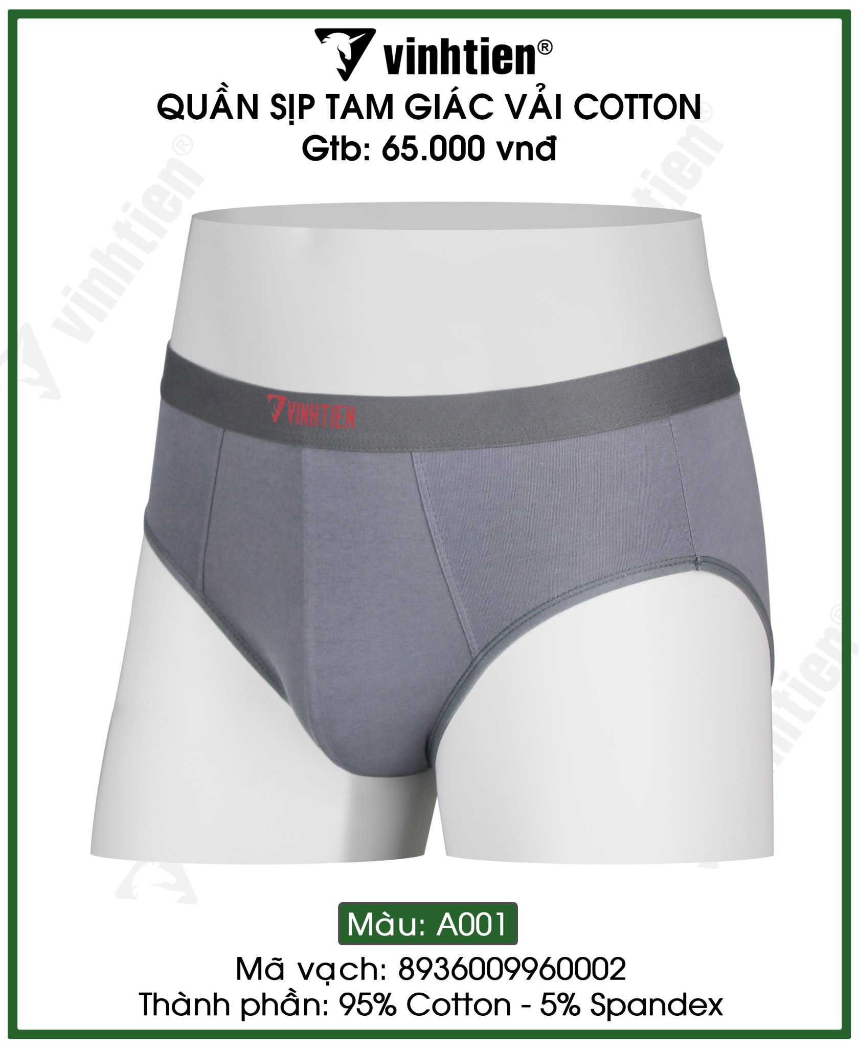 Quần sịp nam tam giác vải cotton vĩnh tiến