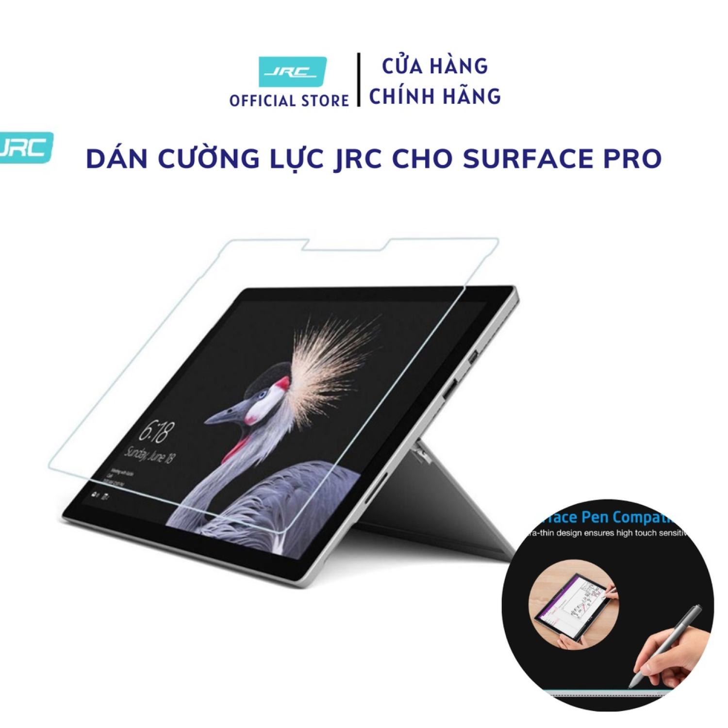 Kính cường lực Surface pro JRC cho surface pro 4.5.6.7.7pus.8.9, Surface pro X