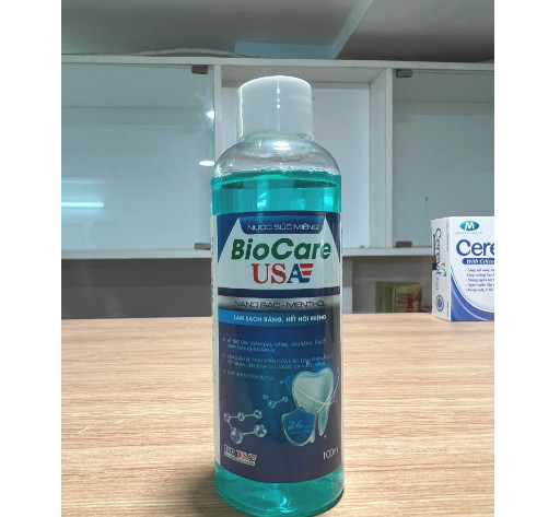 Nước súc miệng nano bạc, menthol biocare usa - chai 250ml