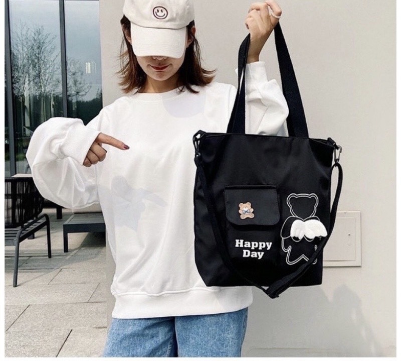 Tote đeo 2 kiểu Gấu thiên thần vừa A4 _TT25