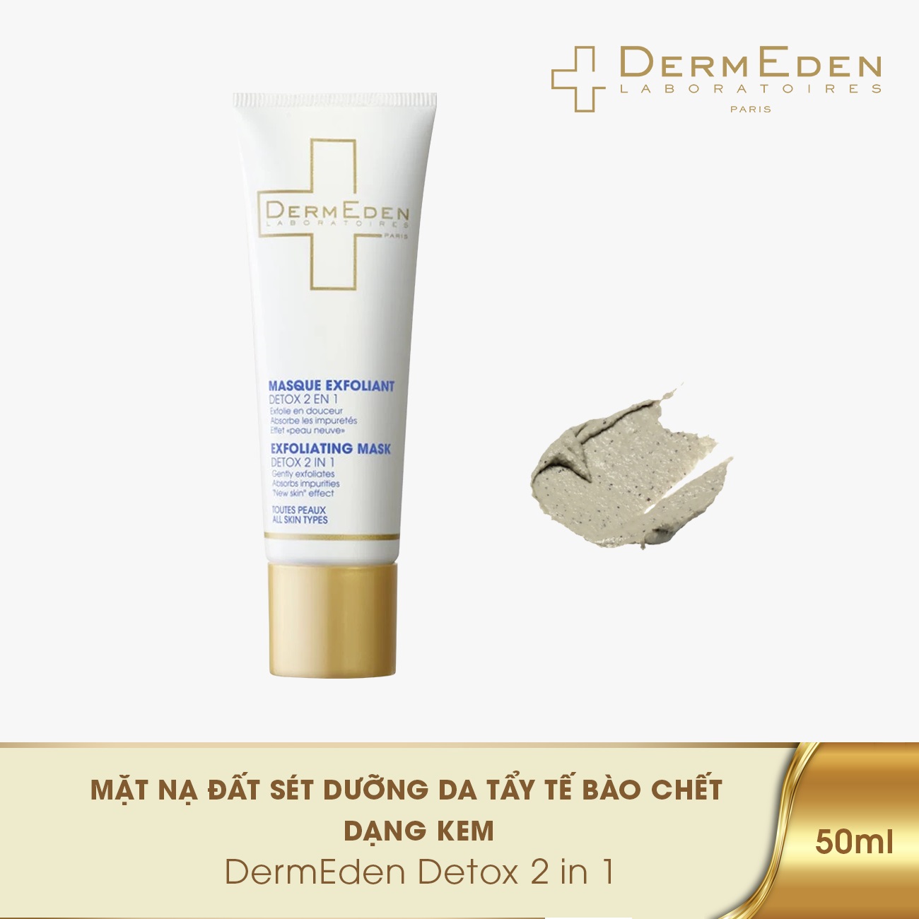 Mặt nạ đất sét thải độc da cao cấp Dermeden Exfoliating Mask AHA 50ml