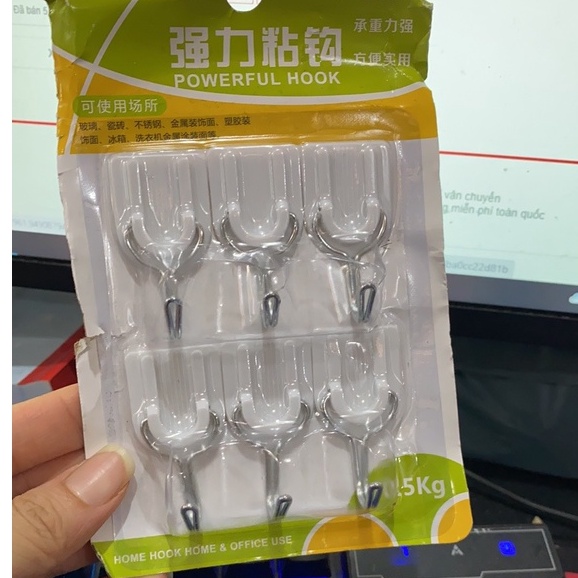 Vỉ 6 móc treo dán tường tiện dụng siêu chắc