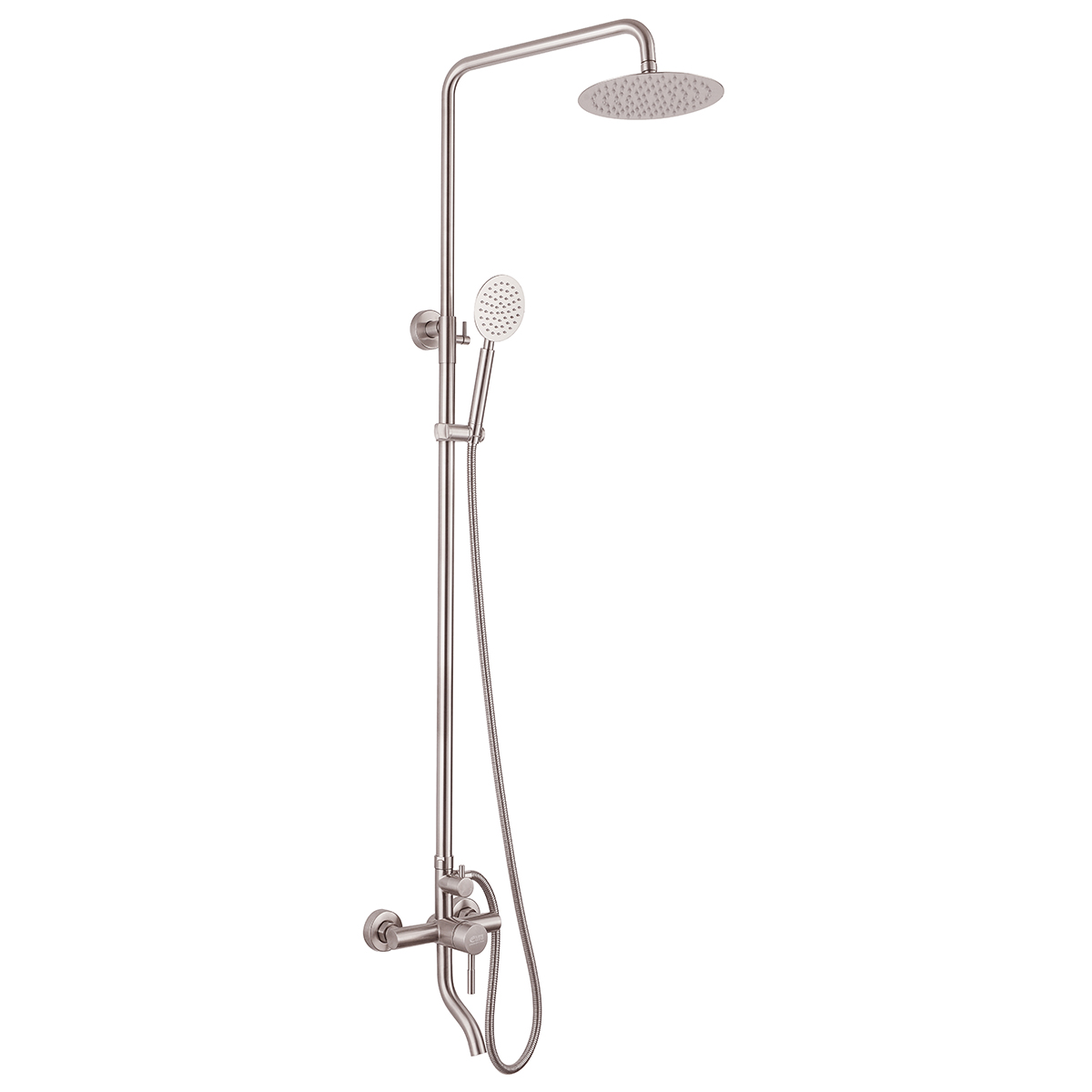 Bộ sen cây tắm đứng nóng lạnh Inox SUS 304 Eurolife EL-S918 3 chức năng, dùng tốt, không han rỉ ở môi trường nước phèn hay nhiễm mặn (Trắng vàng)