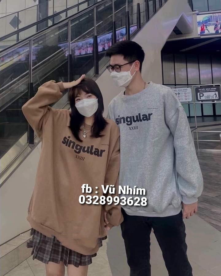 ÁO nỉ sweater in chữ SINGULAR ( trọng lượng từ 40kg đến 70kg )