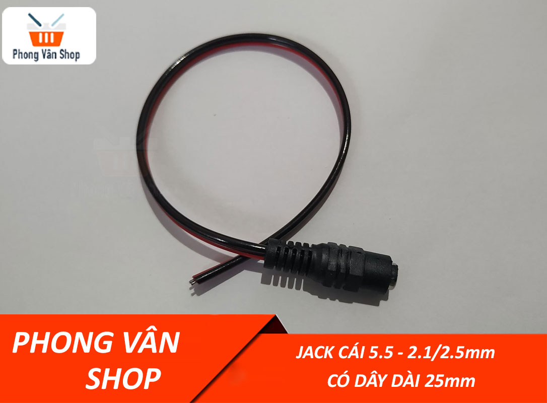Cặp dây jack đực + cái 5.5-2.1 - 2.5mm - Dây dài 25cm