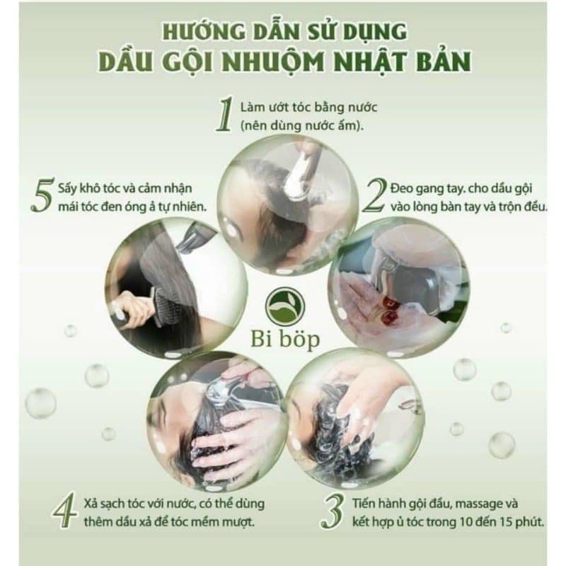 DẦU GỘI PHỦ BẠC ĐEN (NÂU) TÓC BIBOP  - GỘI LÀ ĐEN TÓC ( NÂU TÓC )