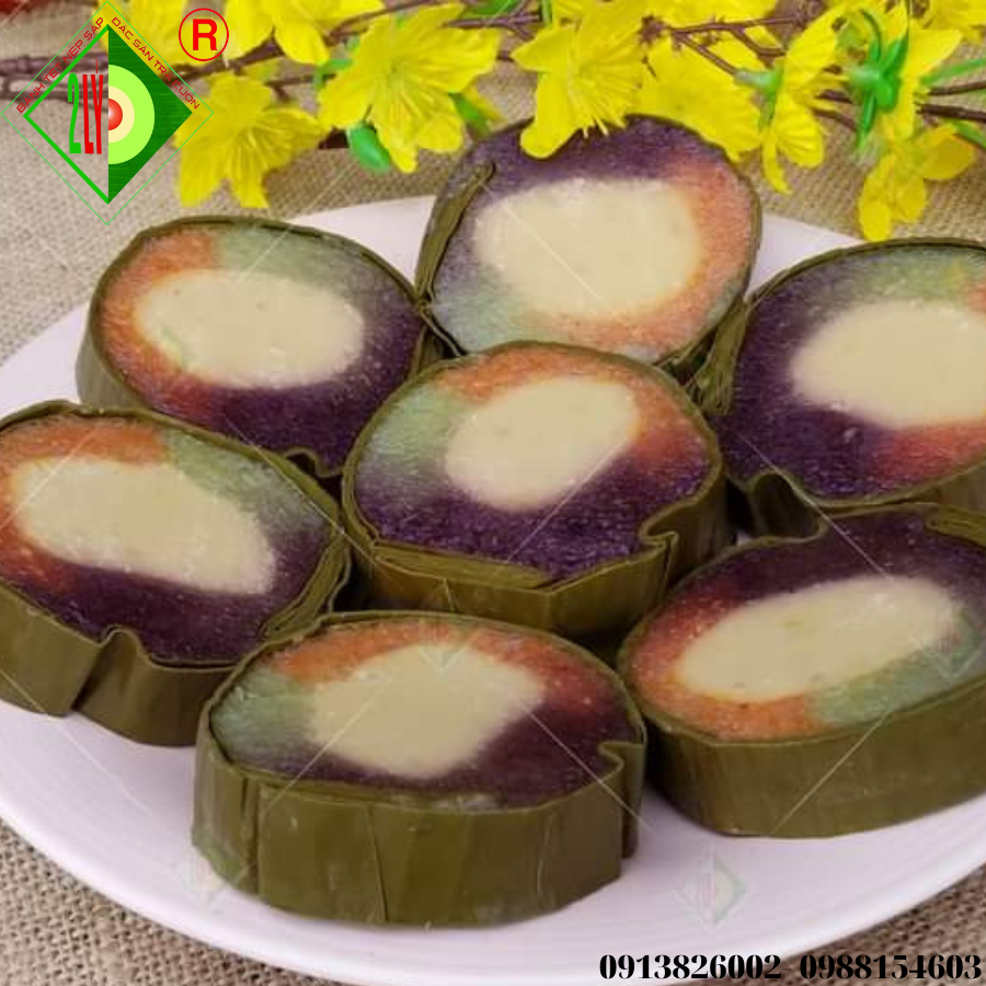 Bánh Tét Sắc Nhân Đậu Chay[Bánh tét Trà Cuôn Hai Lý tại Trà Vinh]