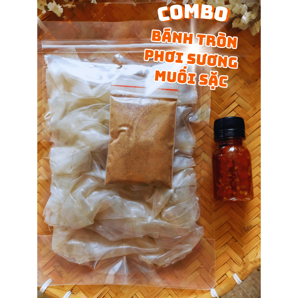 COMBO siêu rẻ bánh tráng phơi sương muối tép hành NHỎ (Tặng bơ)