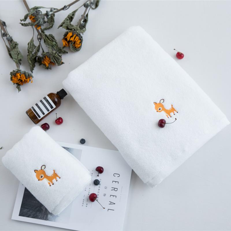 Hoạt Hình Hươu Nghề Thêu 100% Cotton Rửa Mặt Giản Lược Khăn Mặt Khăn Mặt Hút Nước Phòng Tắm Khăn Tắm Mềm Mại 100% Cotton Đồ Dùng Gia Đình Cung Cấp