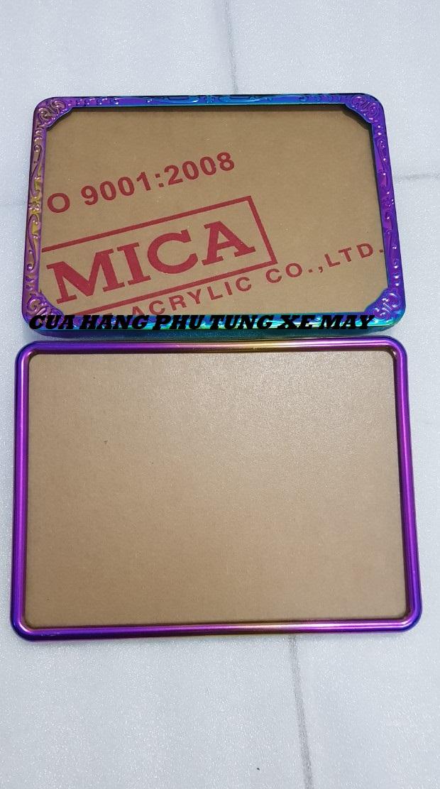 Khung biển số 7 màu - Full bộ cả mica và viền màu