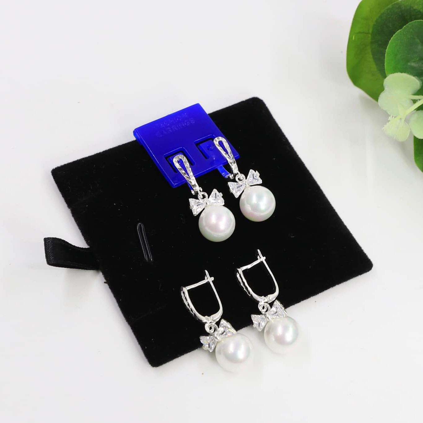 Bông tai bạc thời trang gắn hạt trai chất liệu bằng bạc s925 MS75d2