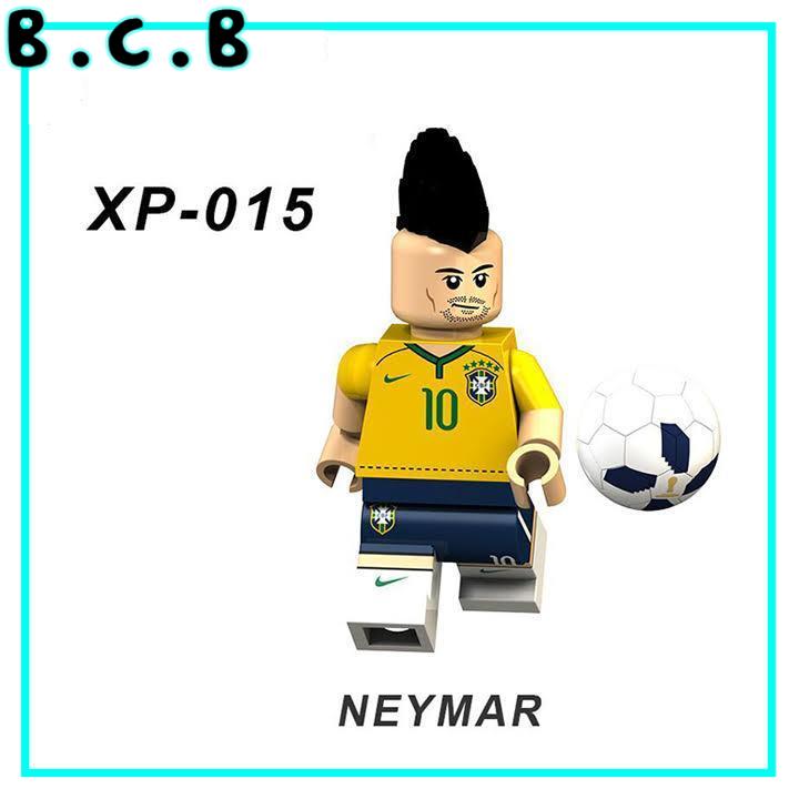 Messi ronaldo beckham neymar cầu thủ bóng đá đồ chơi mô hình lắp ráp đá banh kèm bóng xt1003