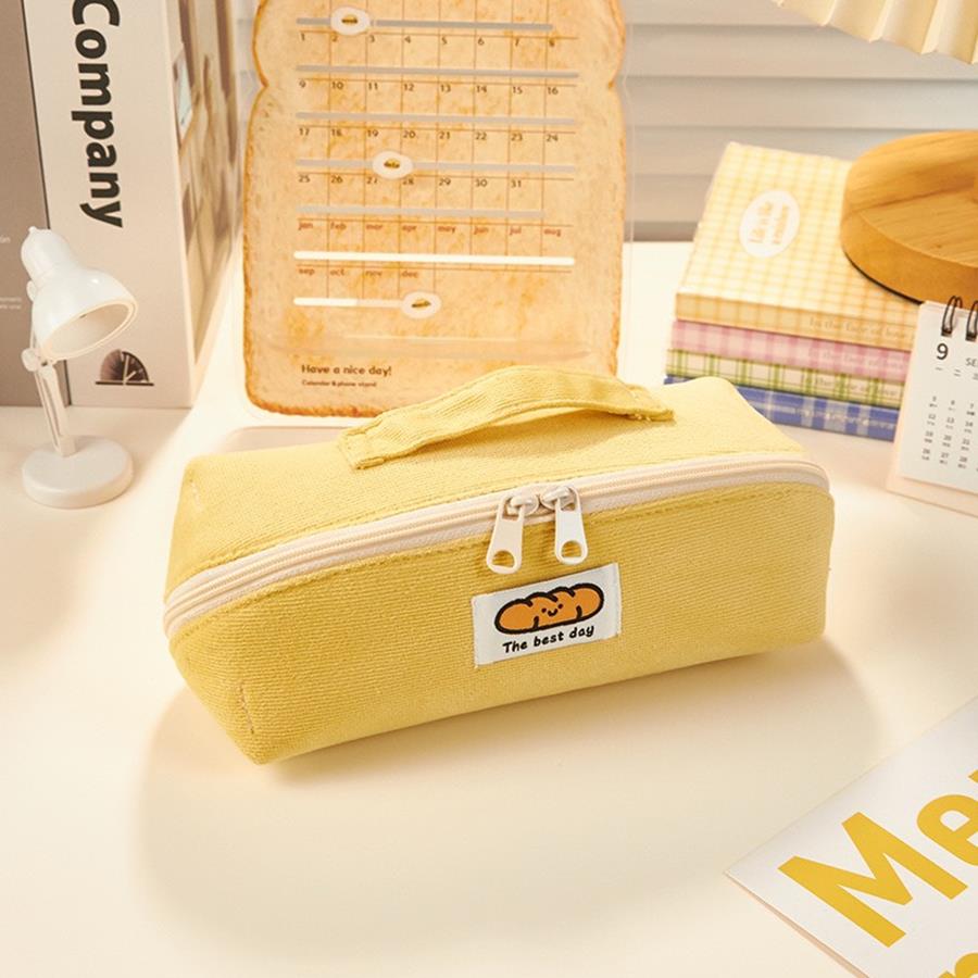 Túi đựng bút, hộp đựng bút pencil case caro, màu bằng vải nhung mềm mịn, sức chứa lớn. tặng 1 bút viết cute yumy