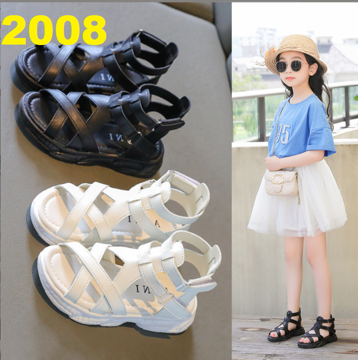 giày chiến binh cực chất cho bé gái M2008 trắng đen