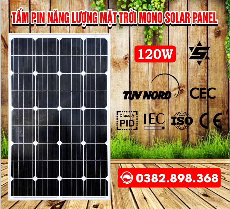 Tấm pin năng lượng mặt trời 120W mono Solar panel