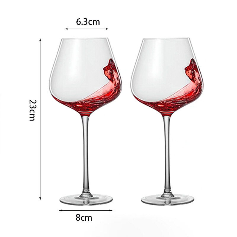 XiHeLi Red wine glass 650ML German high-end European-style round belly lead-free crystal wine glass goblet